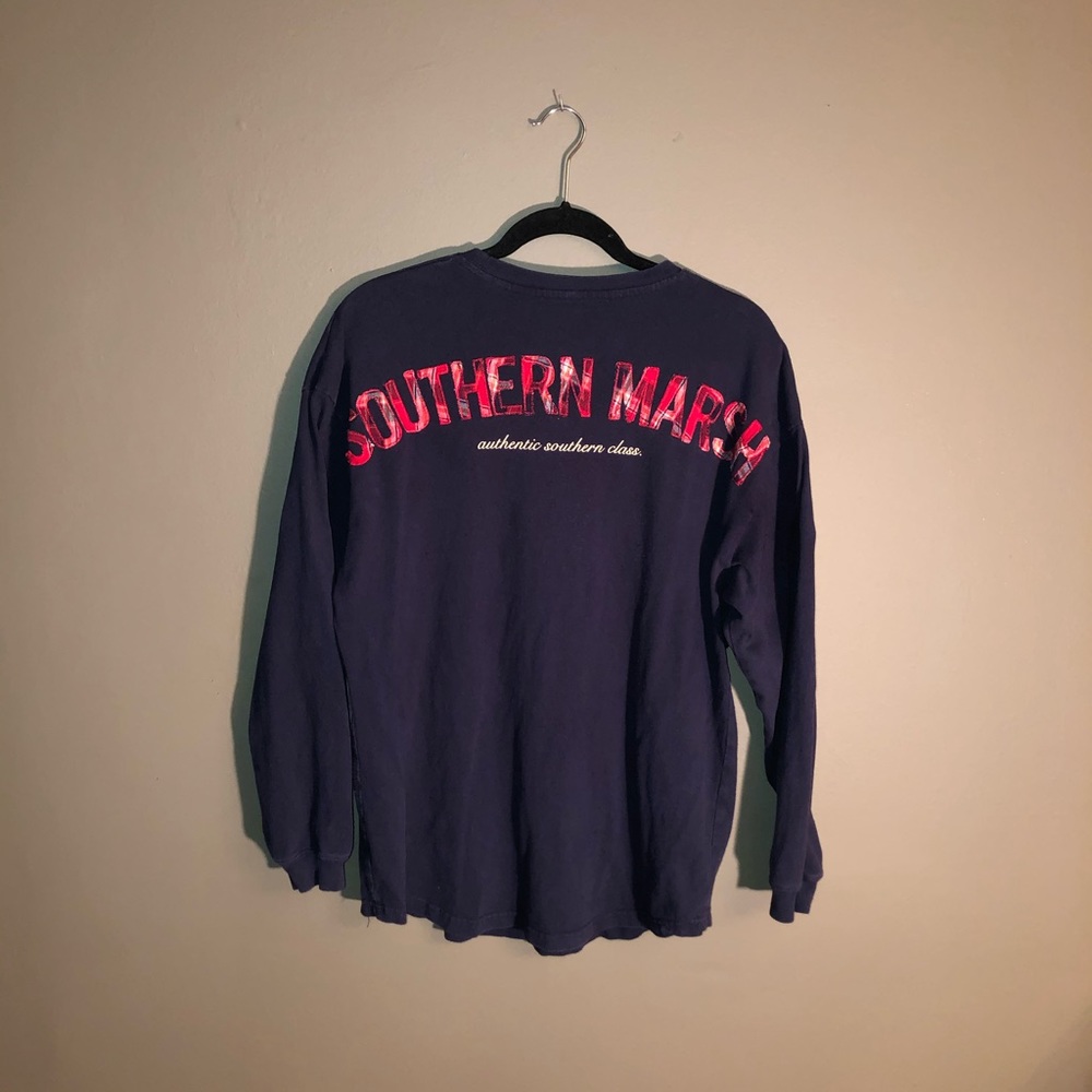 Navy & Red Plaid Rebecca Tee - Adult Small